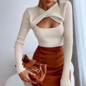 Cozy Cutout Knit Sweater Top